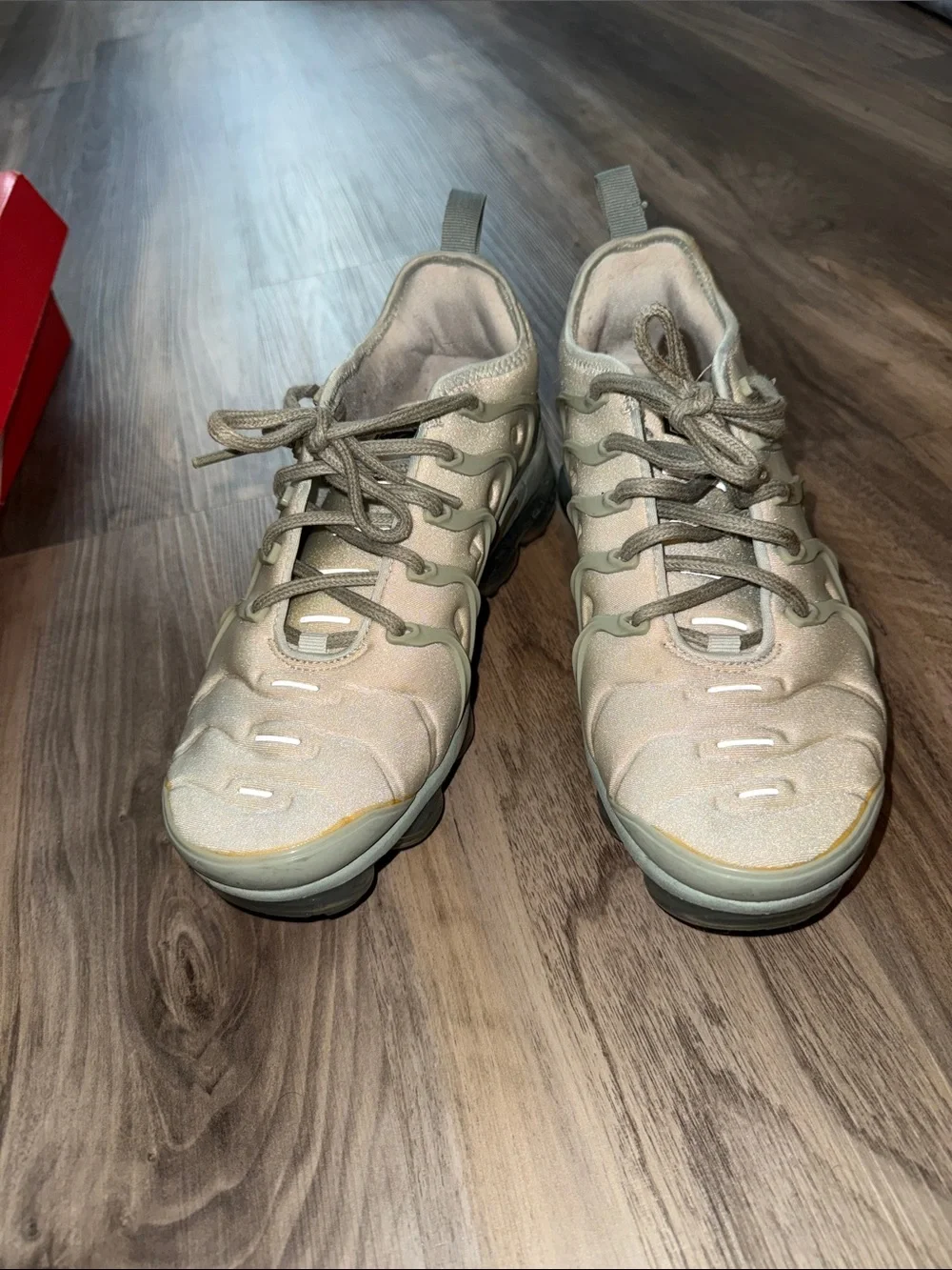 Nike Women's Vapormax Plus in Light Gray and Silver